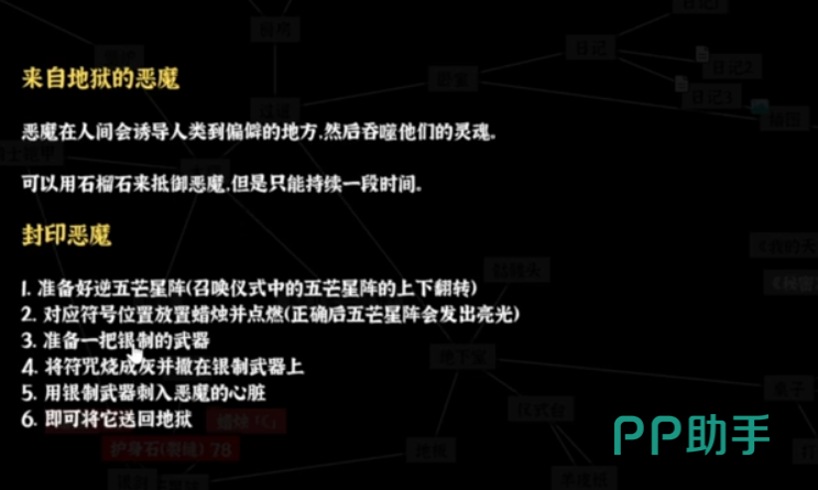 文字密室逃脱恶魔小屋游戏场景图四:银剑刺入恶魔心脏胜利画面
