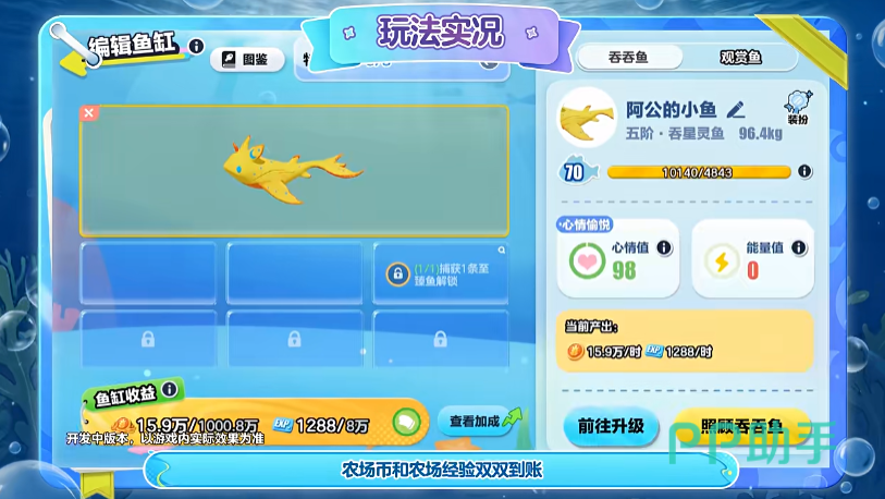 吞吞鱼五阶成长路径示意图
