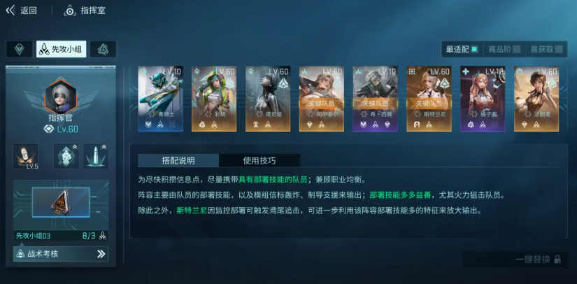 塔尼娅阵容实战站位示意