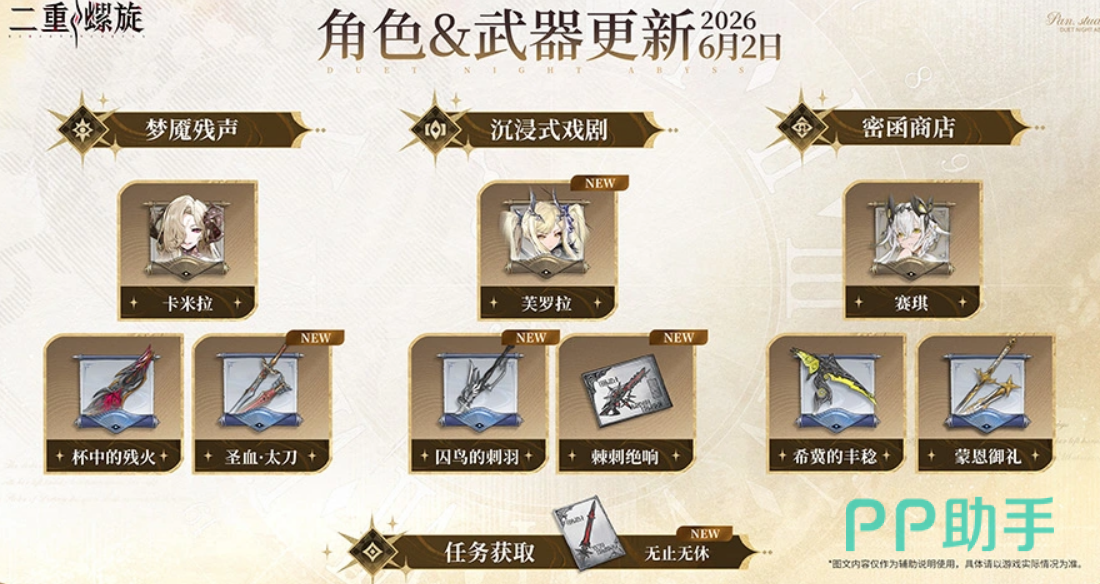 二重螺旋银星奔流版本梦魇残声卡池更新图