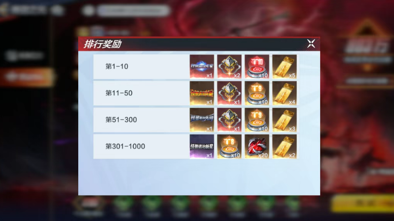 排行榜及立像展示效果