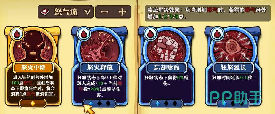 盾怒流派技能界面示意图