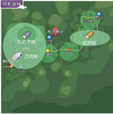 月影密林铜矿与果树共存实景图