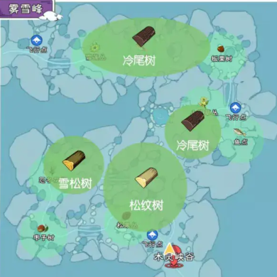 月影密林苹果树与金桔树相邻分布示意图