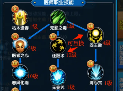 武林外传十年之约医师团队增益技能加点说明