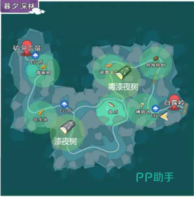 小森生活月影密林蘑菇点位示意图