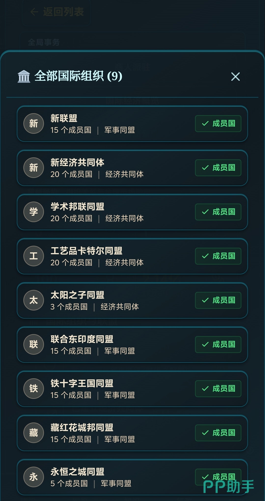 附庸国管理面板及政策配置界面
