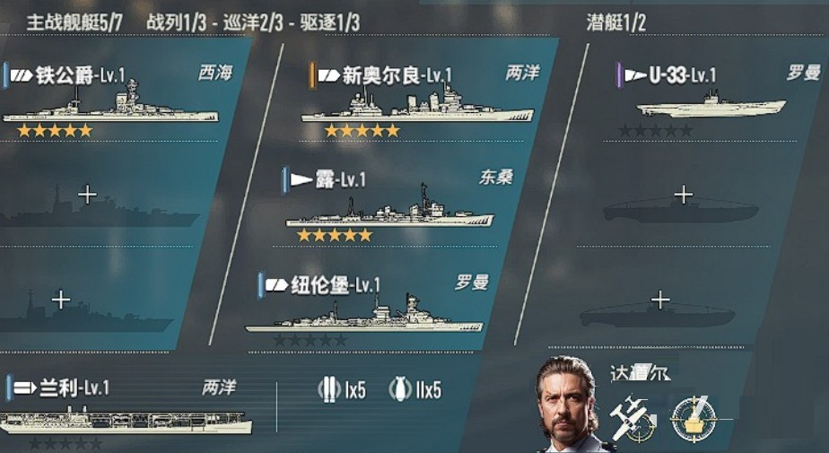 苍蓝前线六舰高配阵容示意图