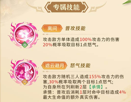貂蝉天赋界面示意图