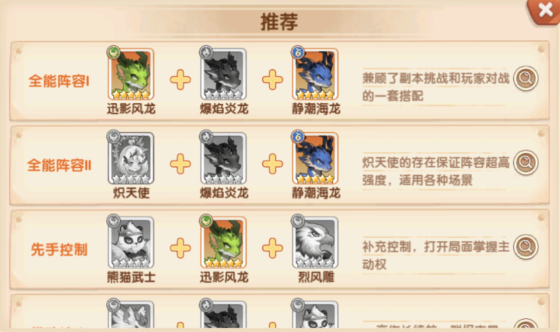 不休的勇士龙系与炽天使阵容对比示意图