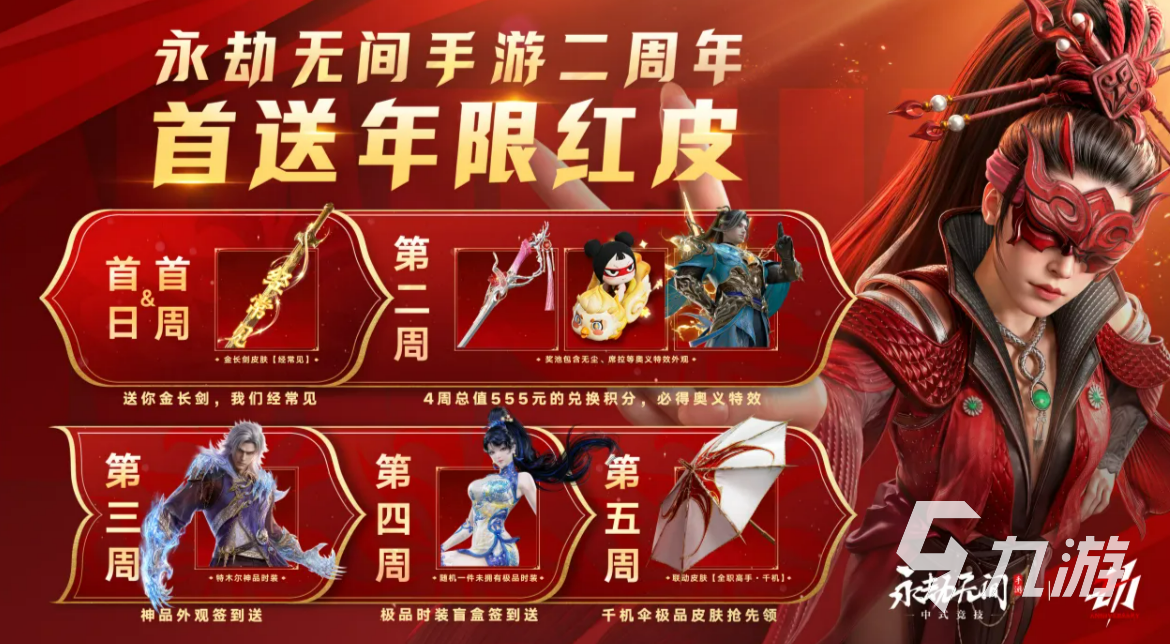 永劫无间手游二周年庆福利全汇总:登录奖励、限定皮肤、抽卡资源等重磅福利一览