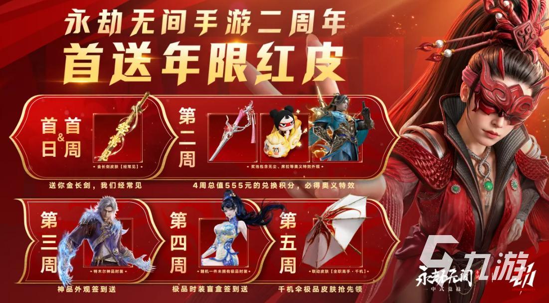永劫无间手游二周年庆福利汇总:登录奖励、限定皮肤、抽卡资源全解析
