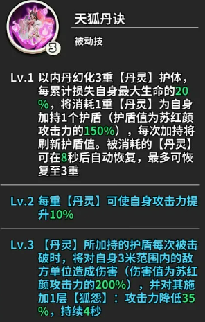 苏红颜被动技能天狐丹诀效果示意图