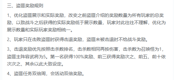 盗匪奖励排名与发放规则图