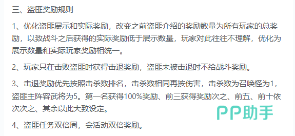 盗匪奖励排名与发放规则图