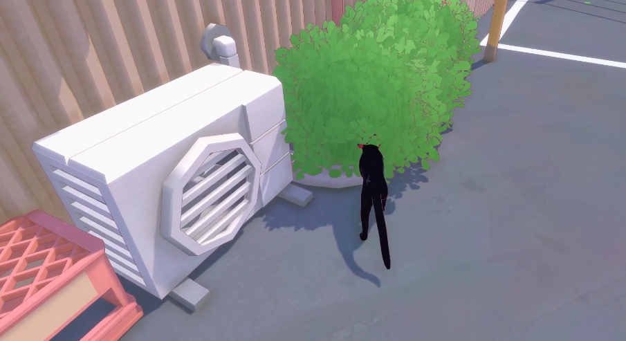 小猫咪大城市泰菲任务第二张指引图：灌木丛入口与输水管道攀爬路径