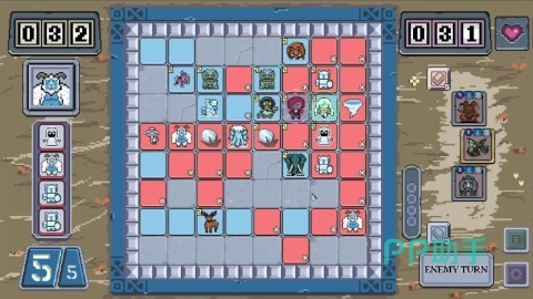 魔幻砖域游戏界面展示:像素风格棋盘与魔物砖块