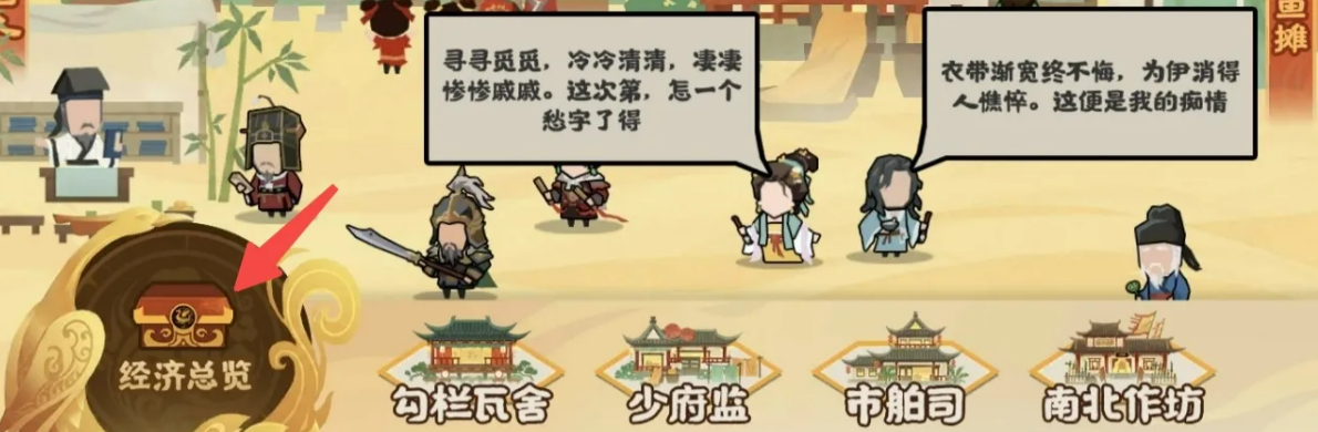 无悔华夏梦华录经济总览界面截图