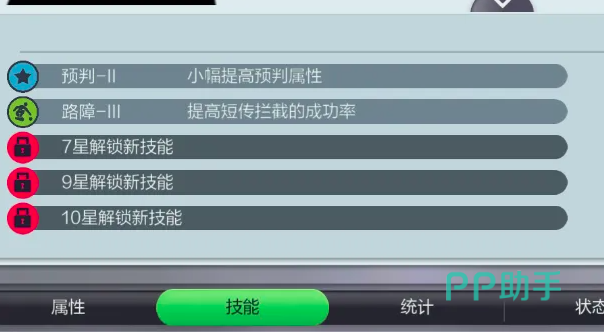 球员技能等级分布示意图