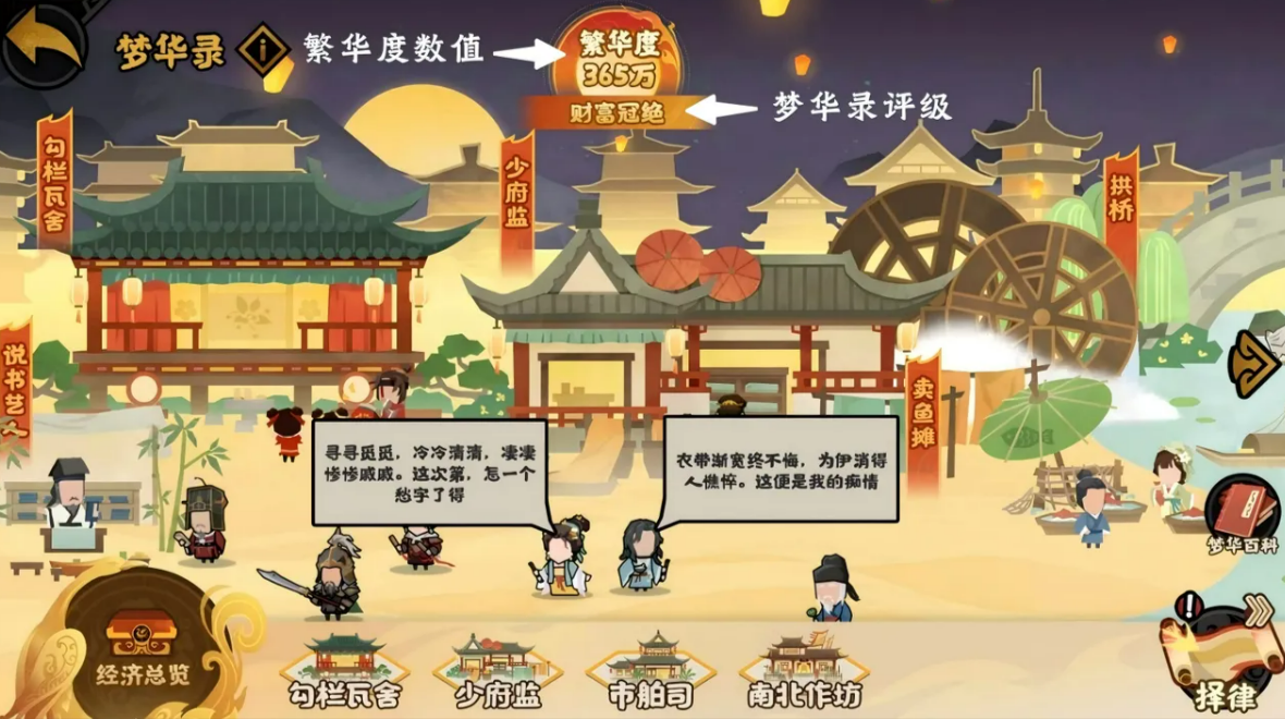 无悔华夏梦华录核心建筑功能说明图