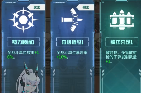 异星方舟升级面板：攻击力强化路径示意