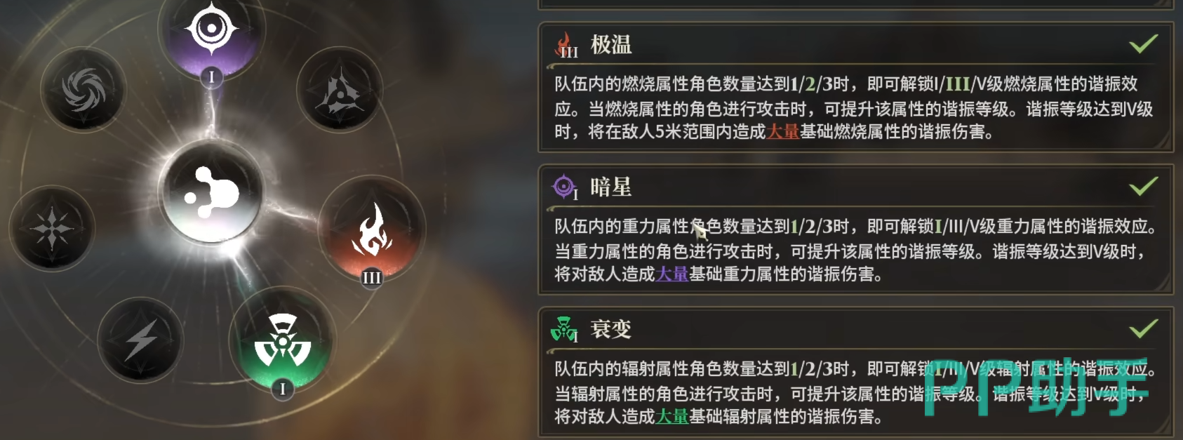 白银之城属性谐振机制示意图
