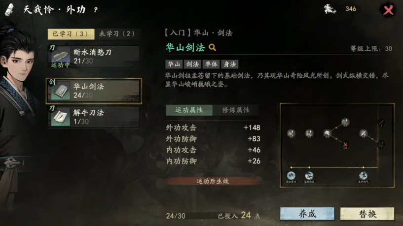 剑隐侠踪录功法与修为绑定关系图