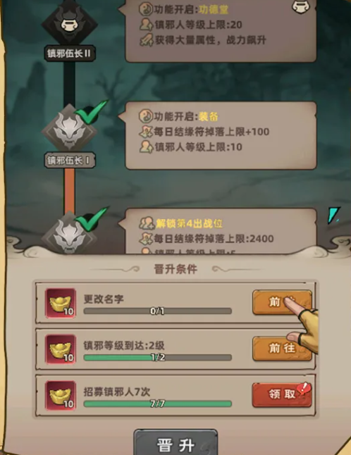 头衔与羁绊系统界面示意图