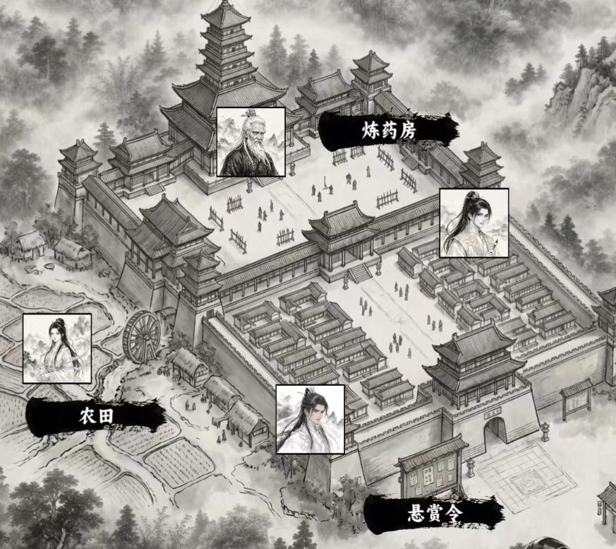仙侠大陆务农与炼药玩法界面