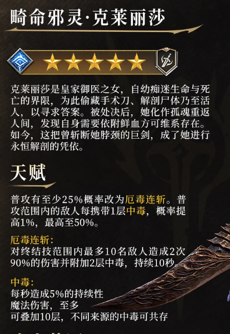克莱丽莎技能界面示意图