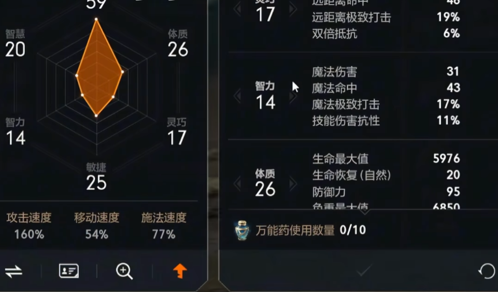 魔珠50级前后加点对比示意图