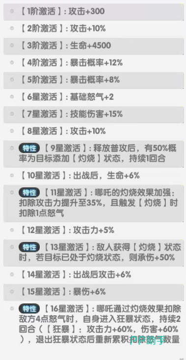 哪吒11星属性强化示意图