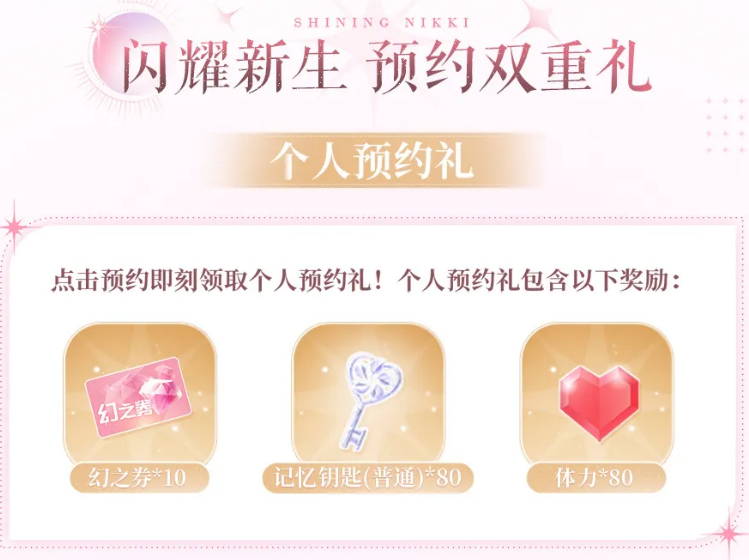 闪耀暖暖七周年预约活动奖励详情图