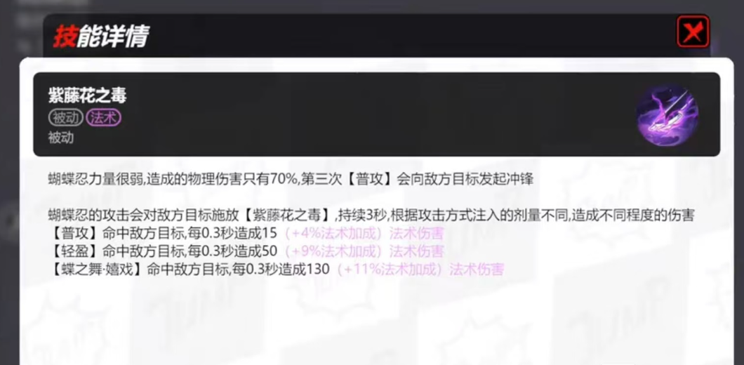 紫藤花之毒技能示意图
