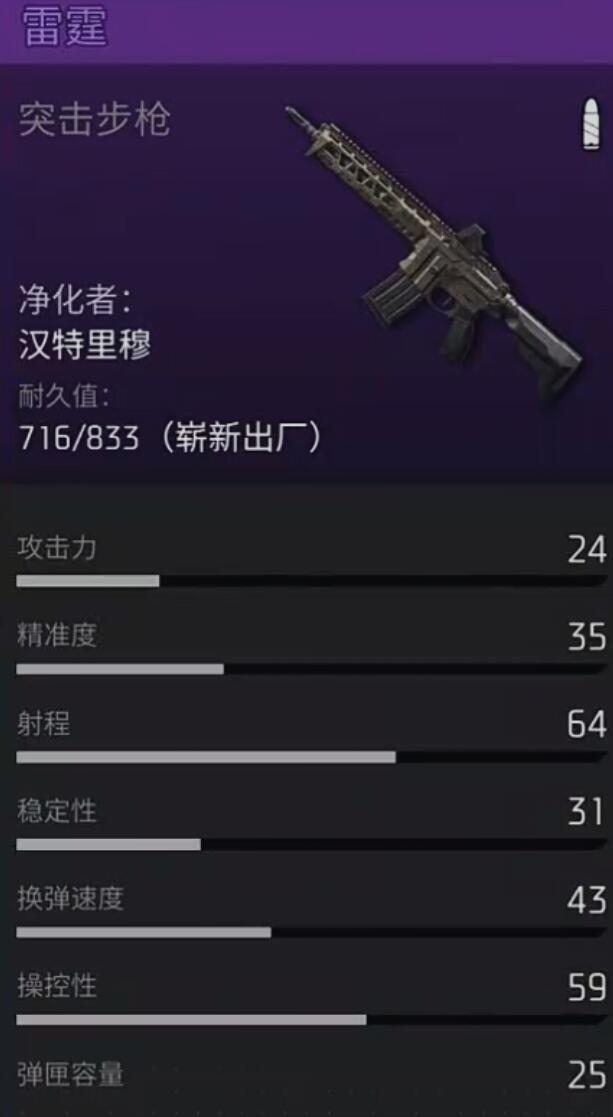 雷霆突击步枪武器属性详情