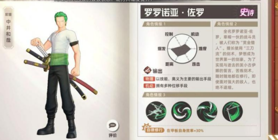 航海王集结索隆角色技能详解与实战强度分析
