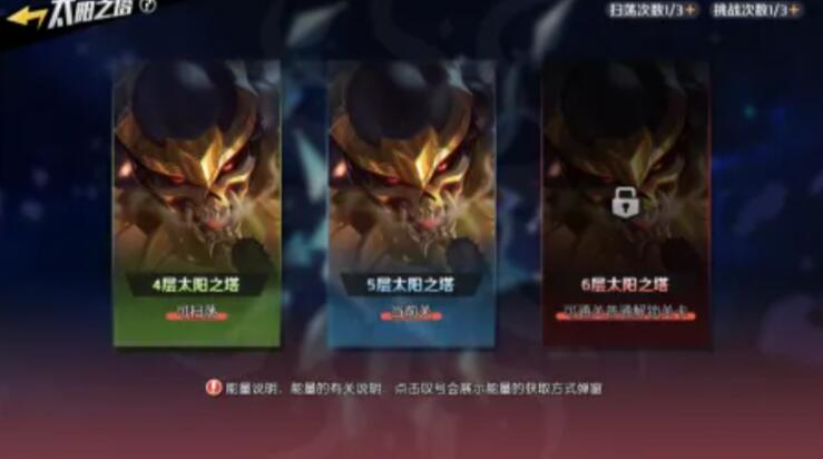 太阳之塔关卡解锁示意图