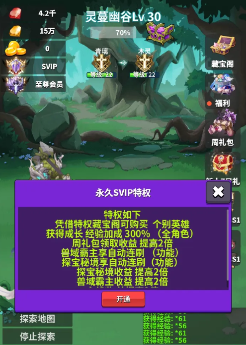 SVIP特权说明界面
