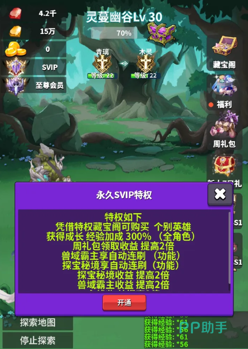 SVIP特权说明界面