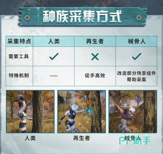明日之后三大种族战斗属性面板对比图