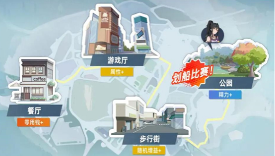 多校羁绊对比图与弹跳属性数值面板