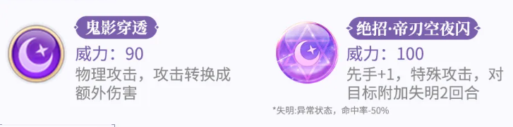 帝星夜刃闪技能“狂躁猎杀”“钢牙突击”“裂空箭”说明图