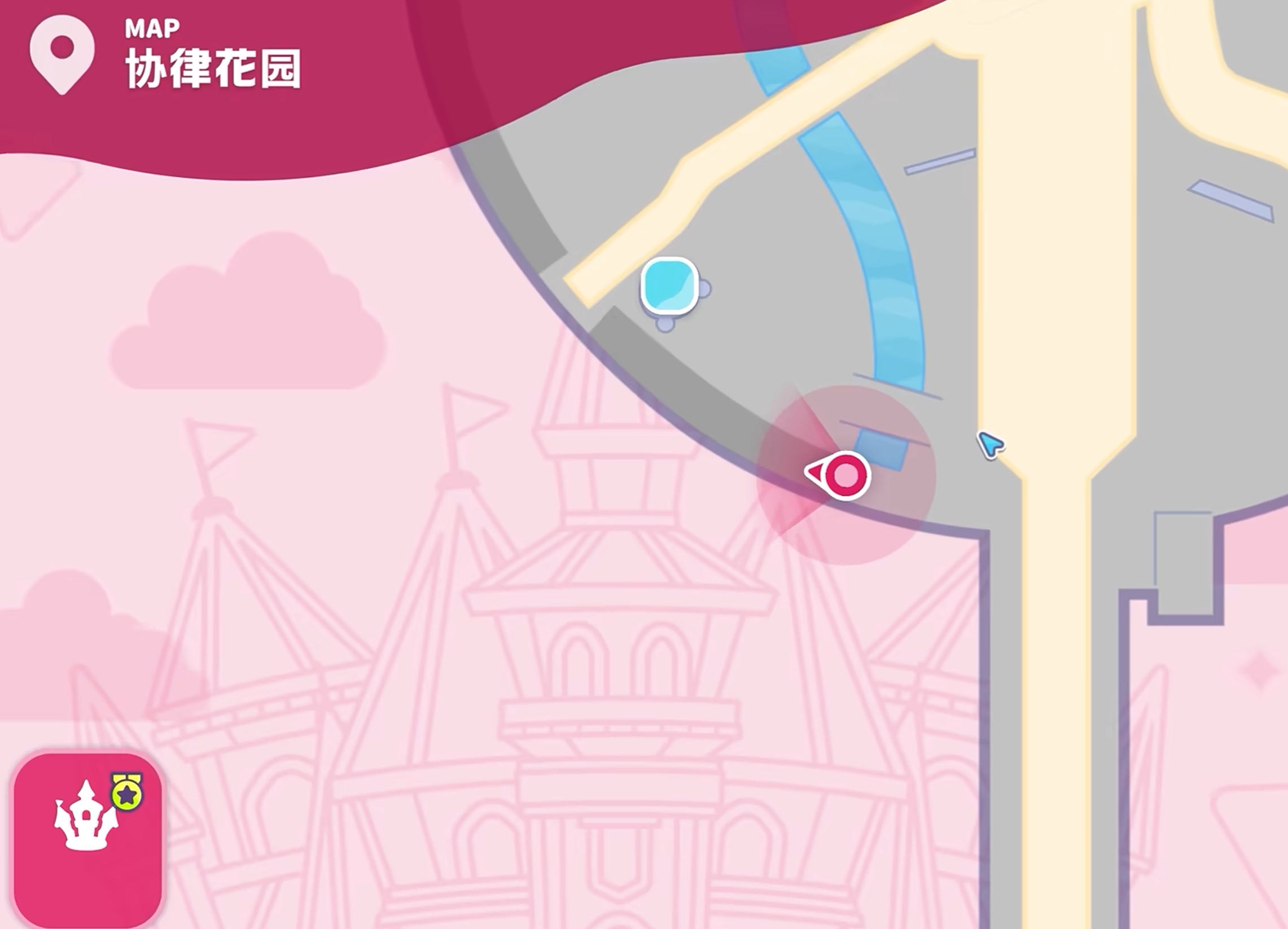 Hololive Dreams购物车与音符建筑周边宝箱位置示意图