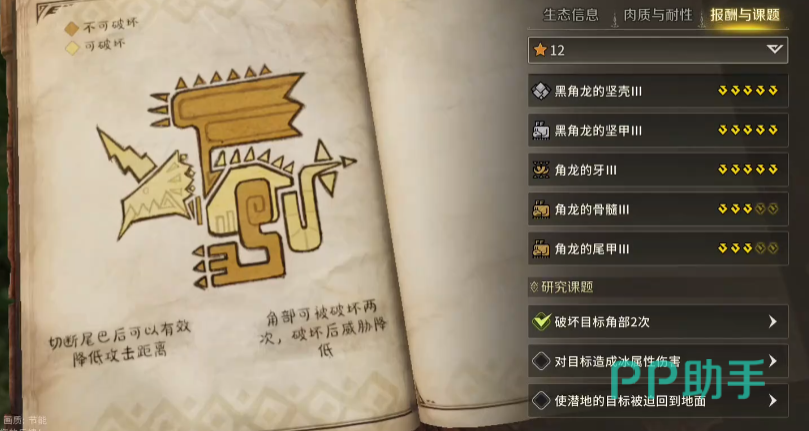 黑角龙弱点部位标注图