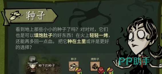饥困荒野种子与蒲公英采集示意