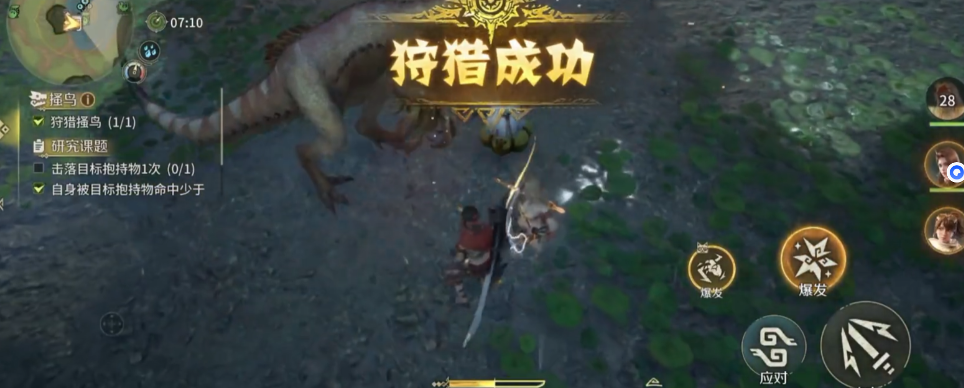 搔鸟撞击岩壁触发僵直画面