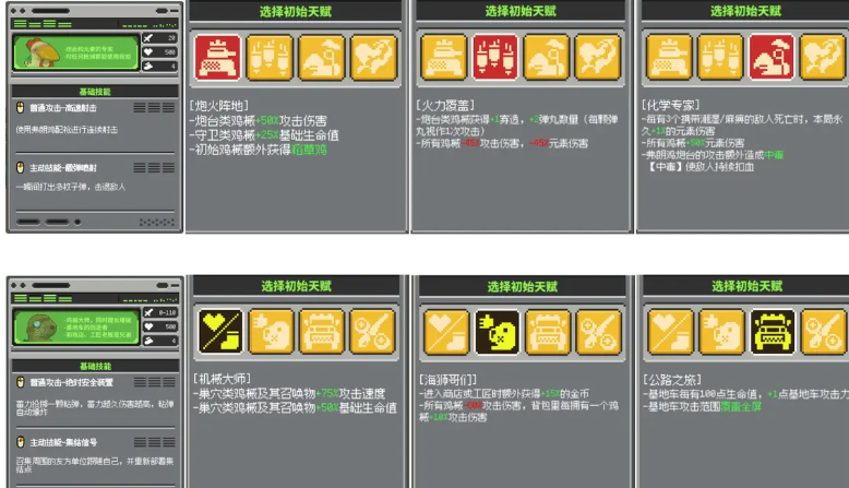 鸡械绿洲战斗鸡天赋示意图