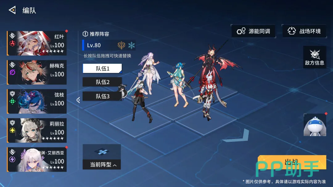 异象残境编队与战斗流程示意图
