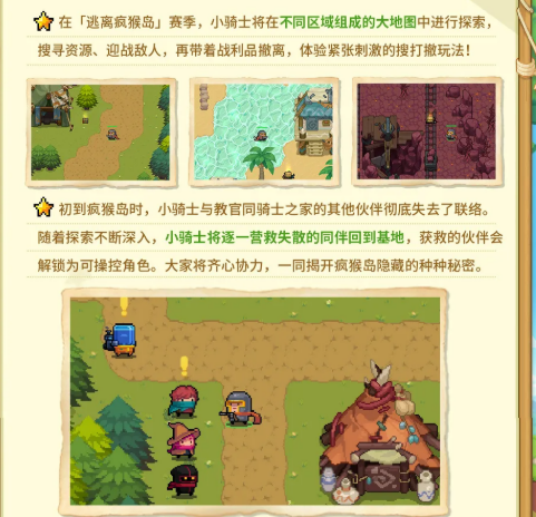 疯猴岛地图分区与伙伴营救示意