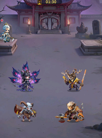 点点英雄牛魔王阵容示意图